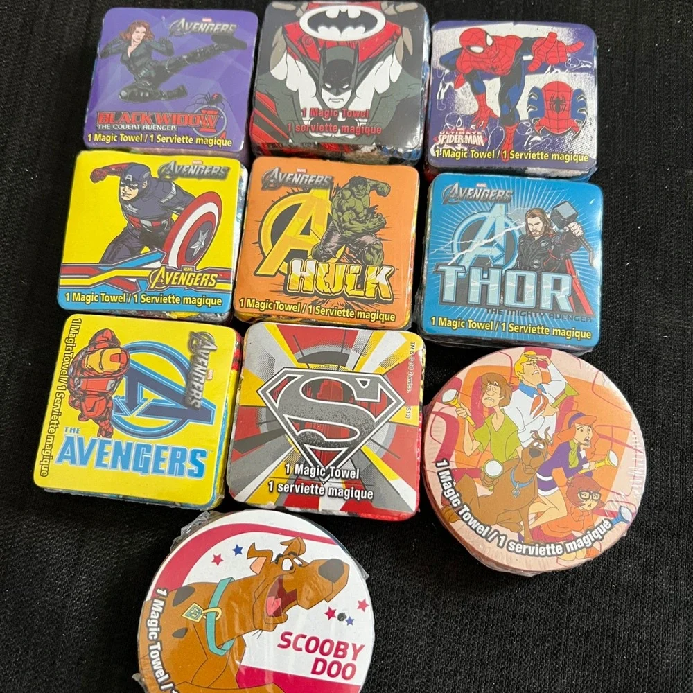 11pc Marvel DC Scooby-Doo Magic Towel Lot Avengers Batman Superman Spider-Man